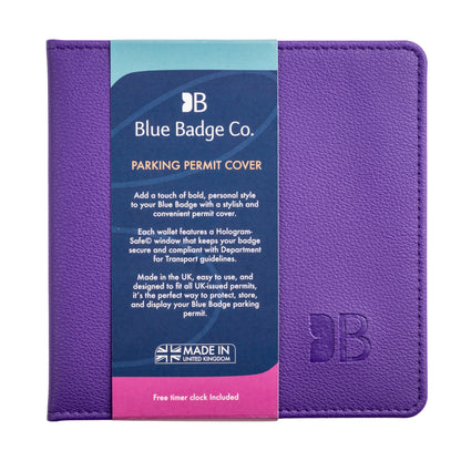 Blue Badge Wallet - Disabled Parking Permit Holder Recycled Bottles Purple - UK Made