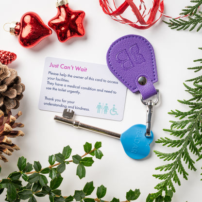 Recycled Bottles Keyring with Disabled Toilet RADAR Key in Purple