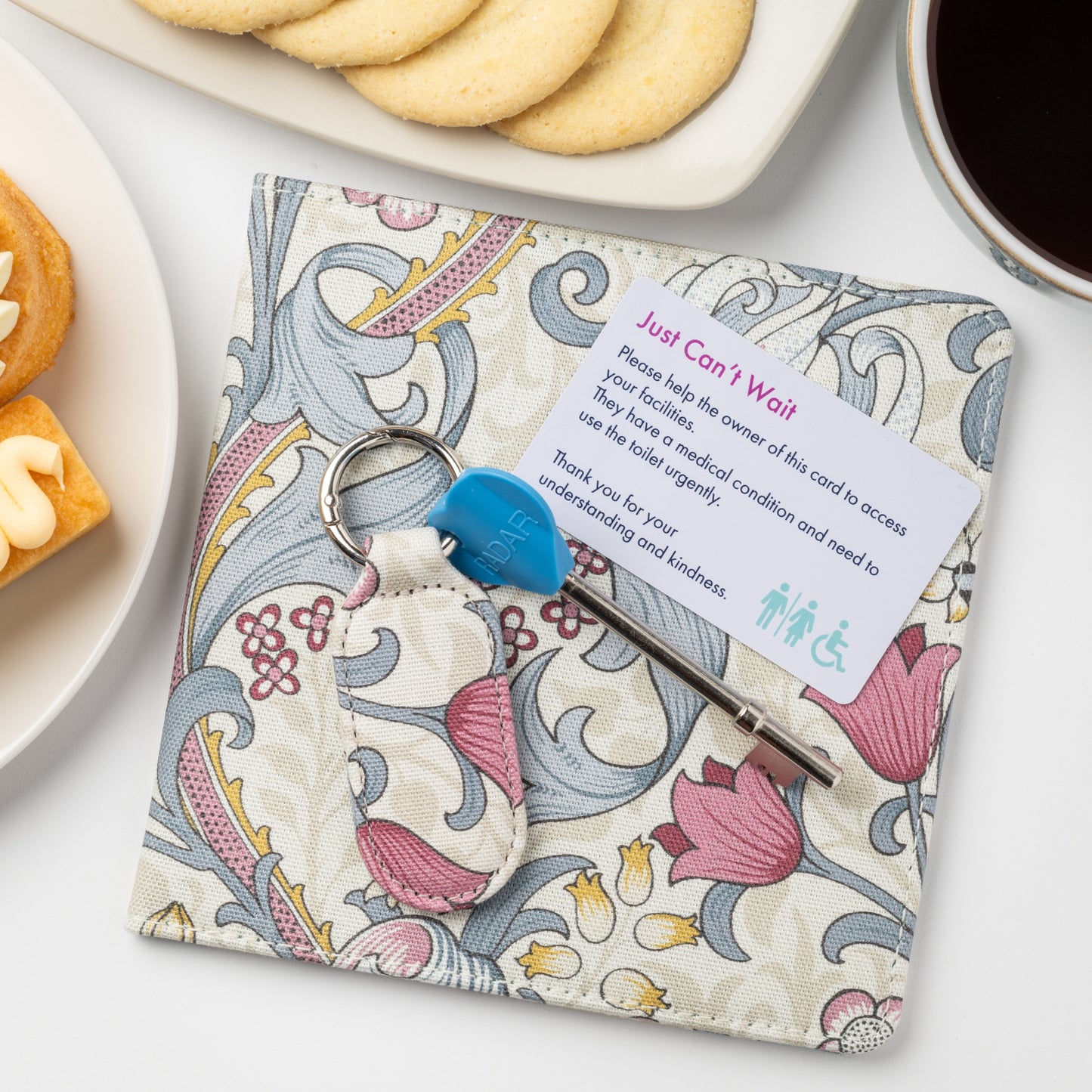 Disabled Blue Badge Wallet, Keyring and RADAR Key in William Morris Golden Lily Plum