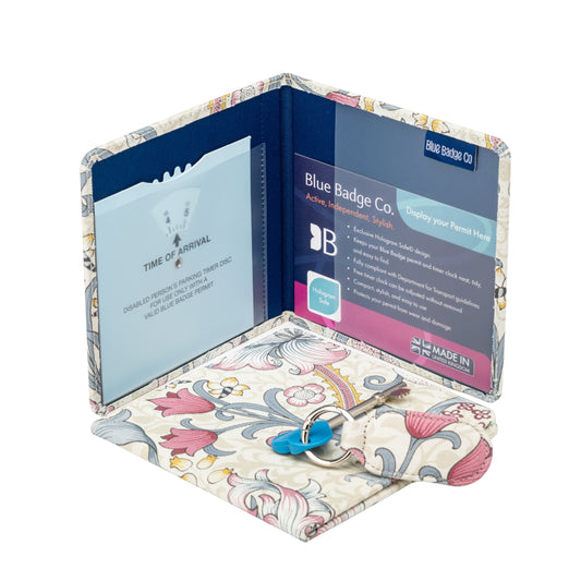 Disabled Blue Badge Wallet, Keyring and RADAR Key in William Morris Golden Lily Plum