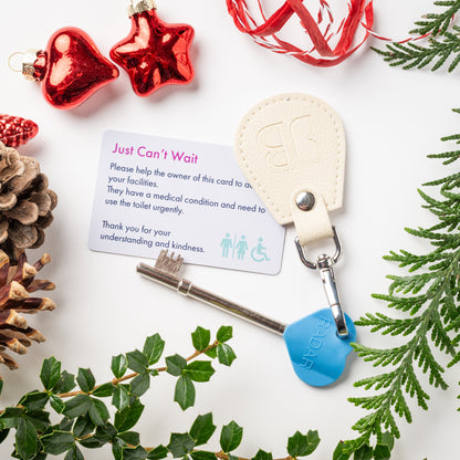 Recycled Bottles Keyring with Disabled Toilet RADAR Key in Cream