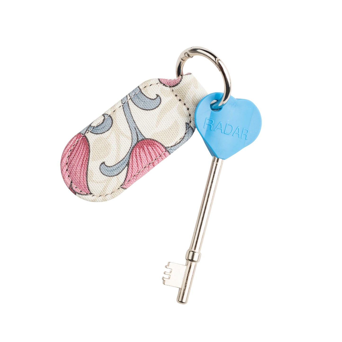 Genuine RADAR Disabled Toilet Key and Fabric Keyring in William Morris Golden Lily Plum