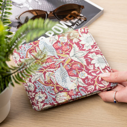 Blue Badge Wallet - Disabled Parking Permit Holder William Morris Strawberry Theif Plum - UK Made