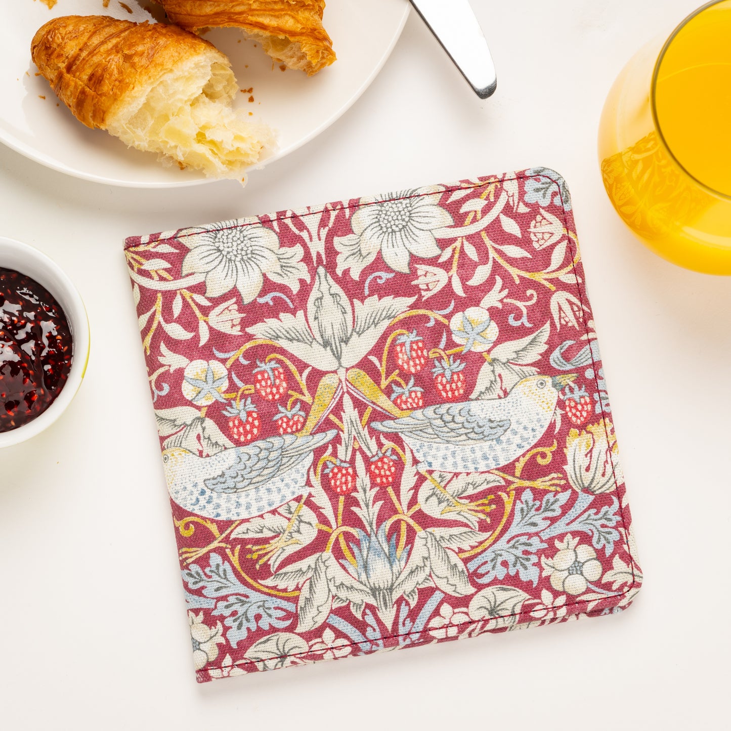 Blue Badge Wallet - Disabled Parking Permit Holder William Morris Strawberry Theif Plum - UK Made