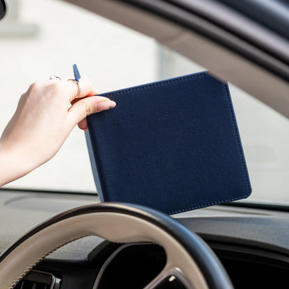 Blue Badge Wallet - Disabled Parking Permit Holder Navy Drill  - UK Made