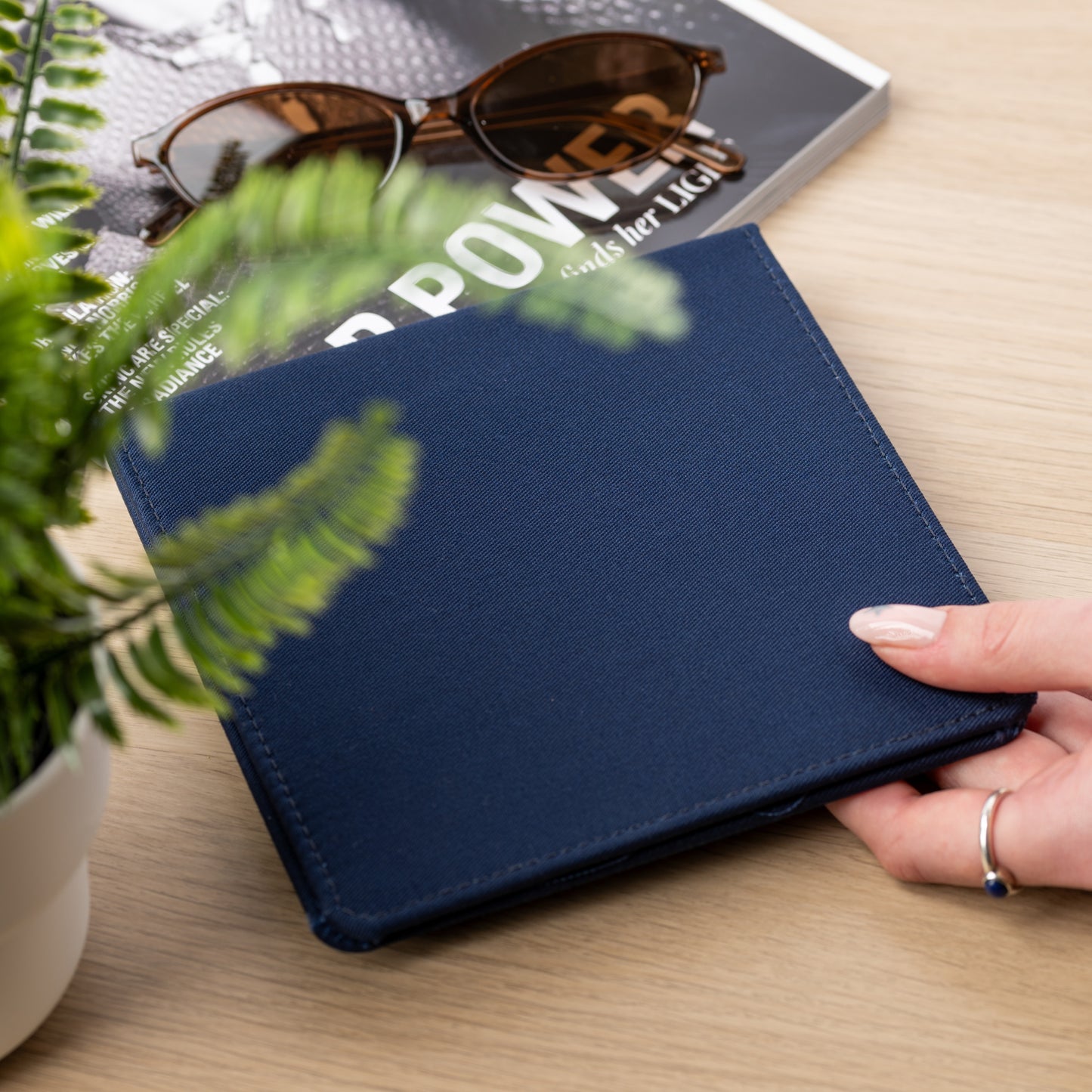 Blue Badge Wallet - Disabled Parking Permit Holder Navy Drill  - UK Made