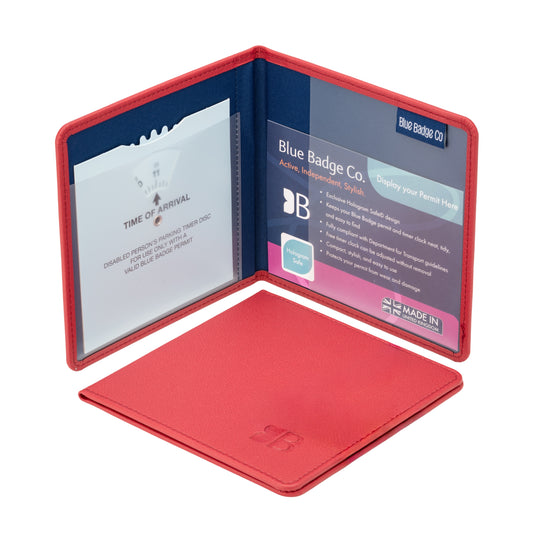 Blue Badge Wallet - Disabled Parking Permit Holder Recycled Bottles Red - UK Made