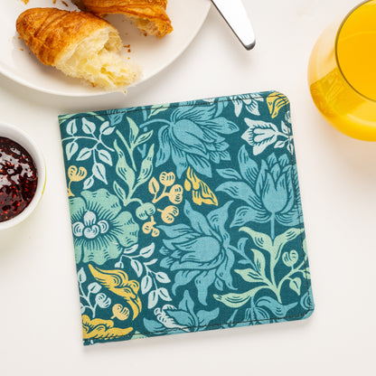 Blue Badge Wallet - Disabled Parking Permit Holder William Morris Mallow Teal - UK Made