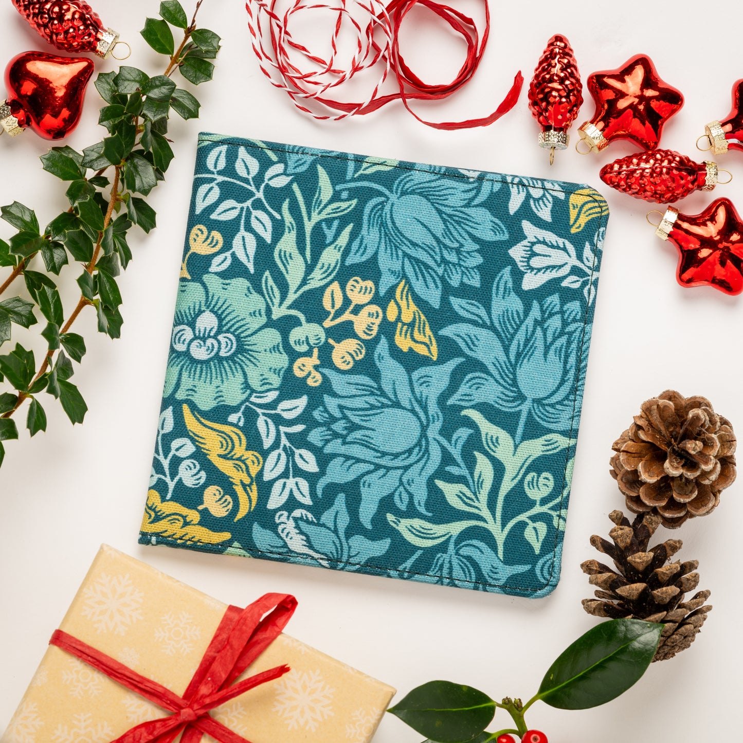 Blue Badge Wallet - Disabled Parking Permit Holder William Morris Mallow Teal - UK Made