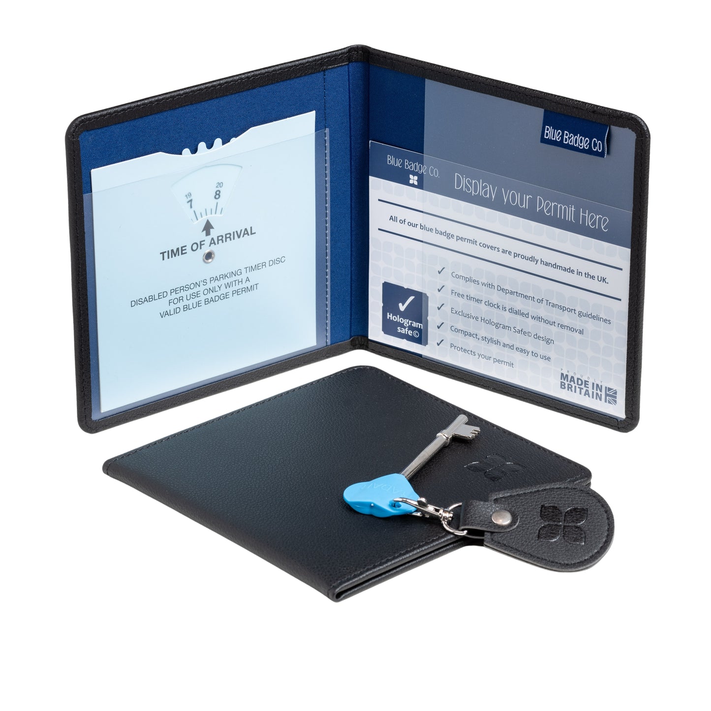 Eco-Friendly Blue Badge Permit Wallet & Radar Key – Made from Recycled Bottles in Black
