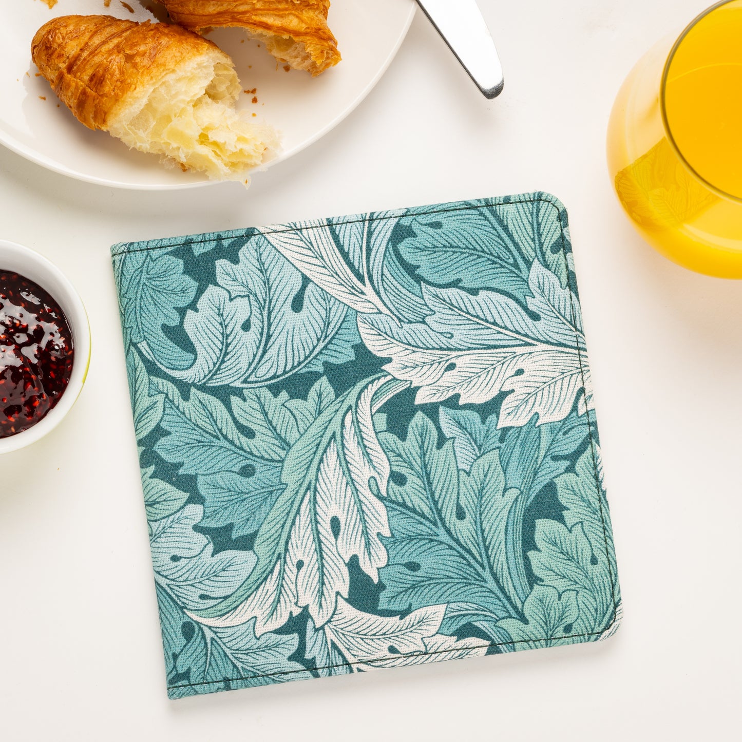 Blue Badge Wallet - Disabled Parking Permit Holder William Morris Acanthus Teal - UK Made