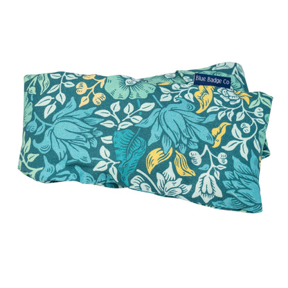 Lavender Wheat Warmer, Heated Wheat Bag in William Morris Mallow Teal - UK Made