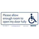 Disabled Car Sticker Rectangle  - Please allow enough room to open my door fully by Blue Badge Company