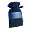 Mini Hot Water Bottle and Soft Padded Cover in Blackwatch Tartan with Satin Navy Ribbon