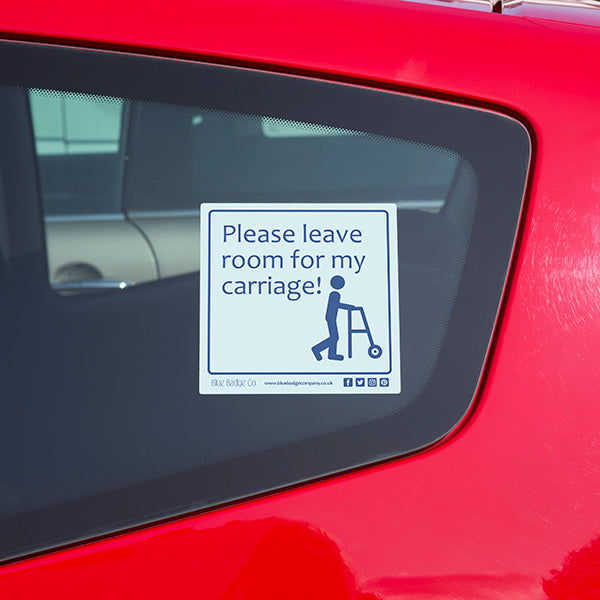 Disabled Car Sticker Square - Please allow enough room to open my door ...