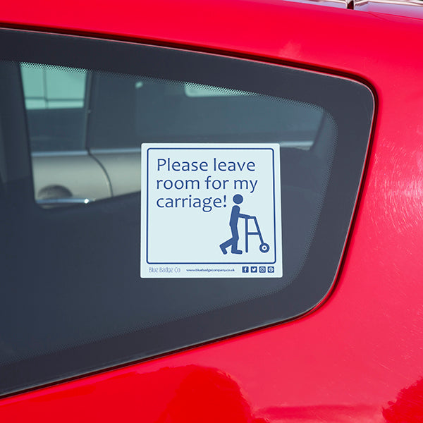 Disabled Car Sticker Square - Please allow enough room to open my door fully