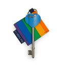 Genuine RADAR Disabled Toilet Key & Fabric Keyring in Rainbow