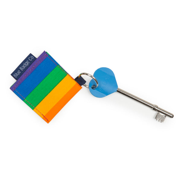 Genuine RADAR Disabled Toilet Key & Fabric Keyring in Rainbow